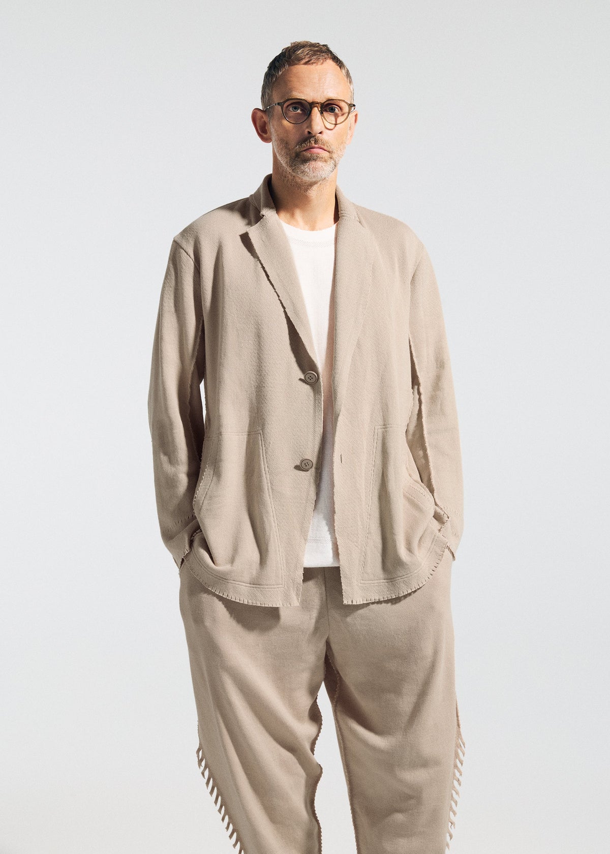 A model wears the A-Poc Able Issey Miyake TYPE A 003 prêt à porter.