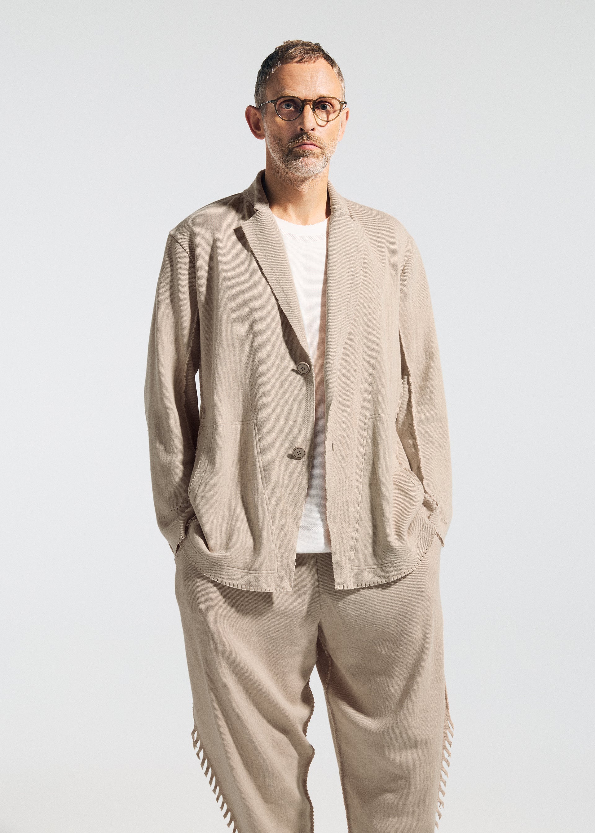 A model wears the A-Poc Able Issey Miyake TYPE A 003 prêt à porter.