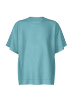 A product shot of the A-POC ABLE ISSEY MIYAKE TYPE-A 001-3 shirt in turquoise blue.