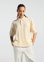 A model wears the A-POC ABLE ISSEY MIYAKE TYPE-K 003-2 type-k-003-2-shirt-off-white.
