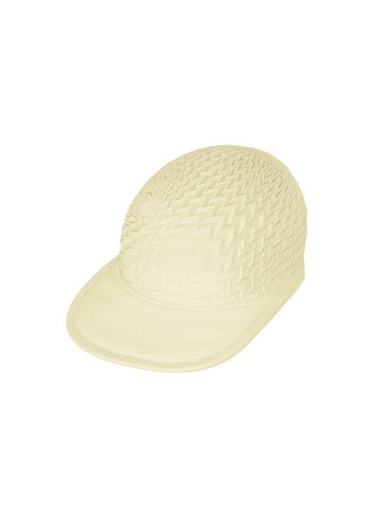 A product shot of the A-POC ABLE ISSEY MIYAKE TYPE-O CAP cap in ivory.