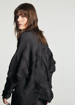 A model wears the A-POC ABLE ISSEY MIYAKE TYPE-O 010-1 cardigan.