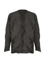 A product shot of the A-POC ABLE ISSEY MIYAKE TYPE-O 010-1 cardigan in gray-hued.