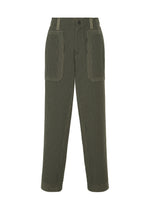 A product shot of the A-POC ABLE ISSEY MIYAKE TYPE-K 012 trousers in khaki-hued.