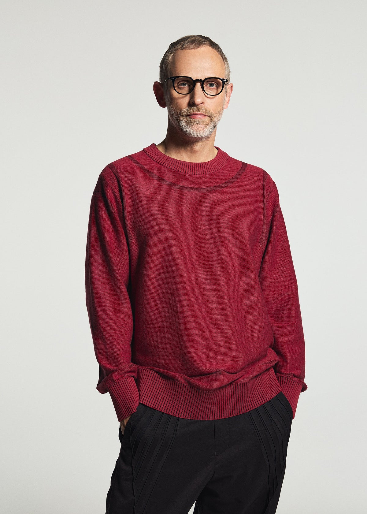 A model wears the A-POC ABLE ISSEY MIYAKE TYPE-K 010 top.