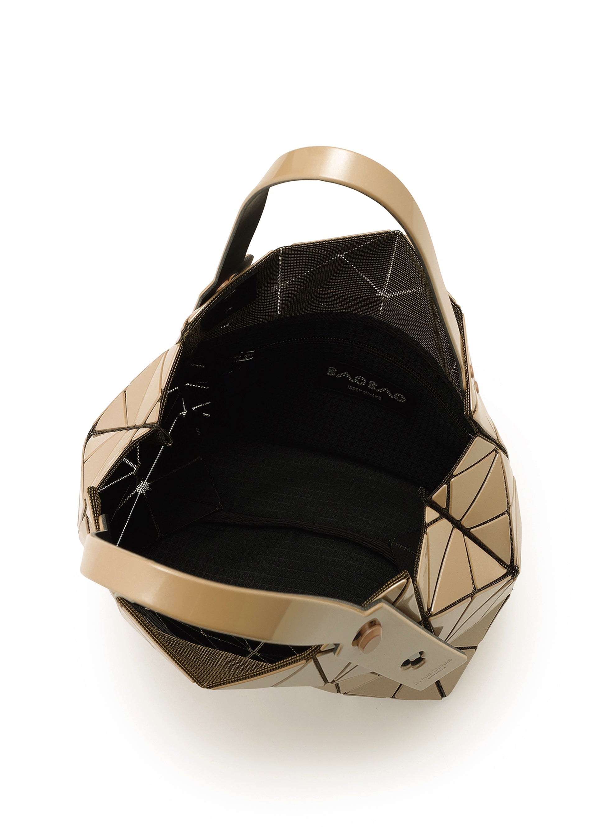 A detail shot of the Bao Bao Issey Miyake CARAT handbag.