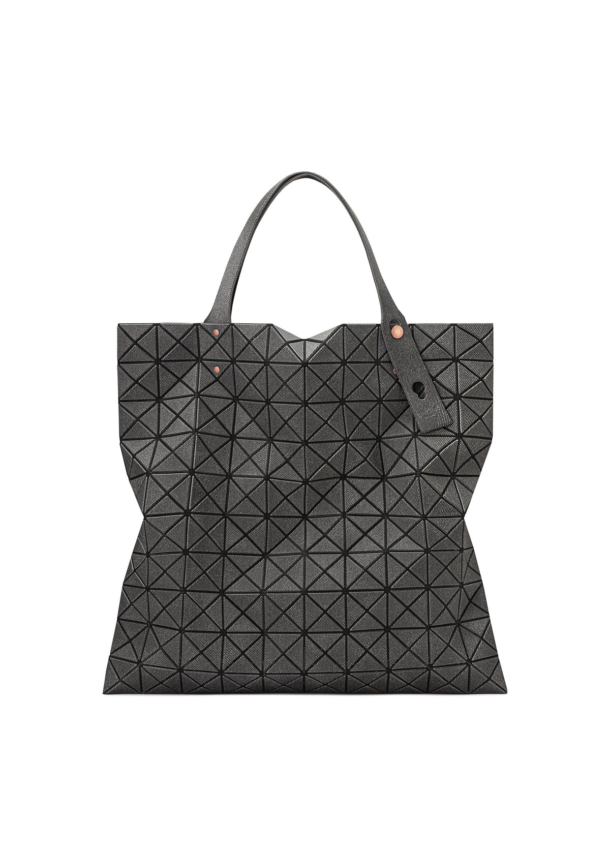A product shot of the BAO BAO ISSEY MIYAKE PRISM DENIM tote bag in black.
