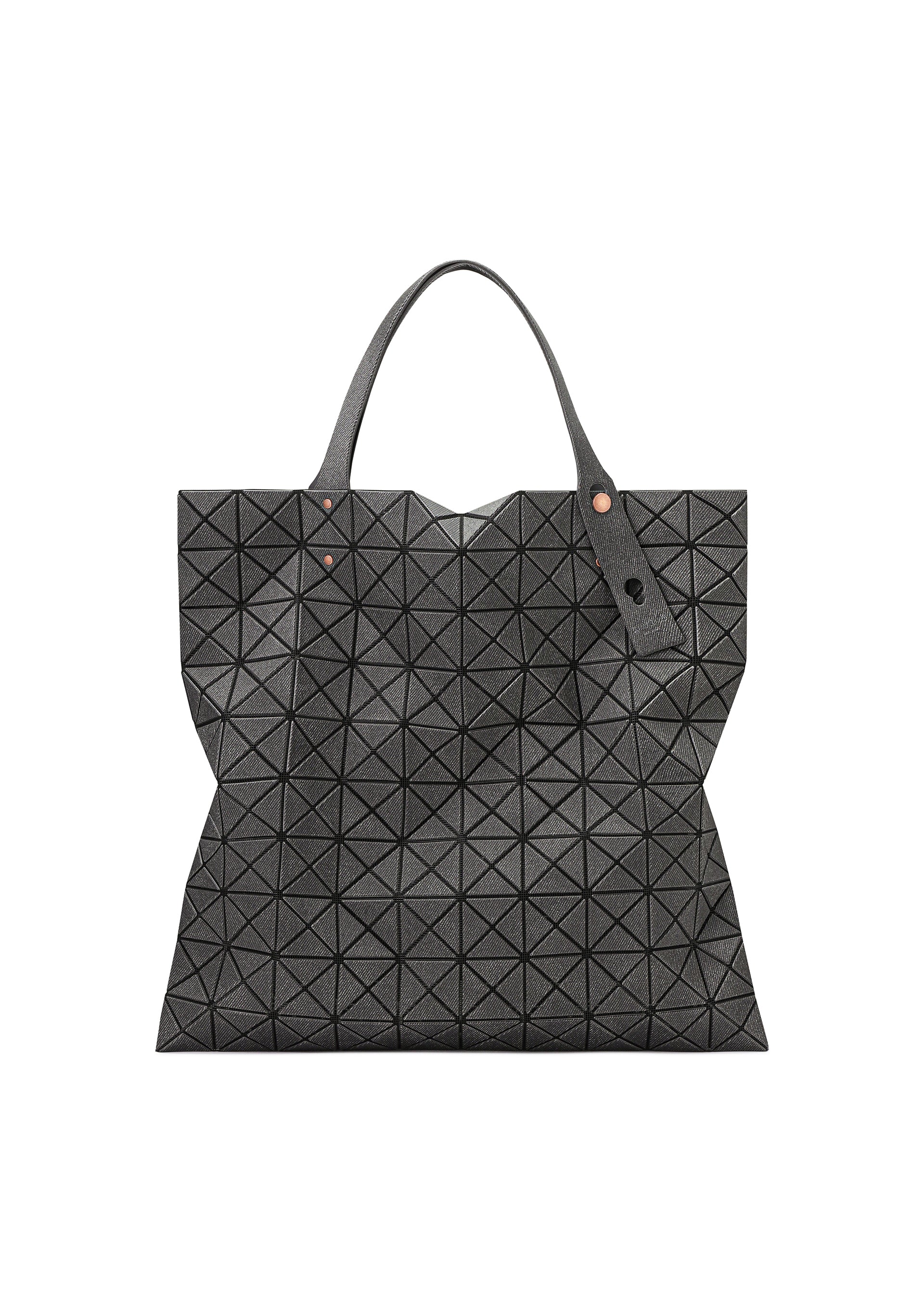A product shot of the BAO BAO ISSEY MIYAKE PRISM DENIM tote bag in black.