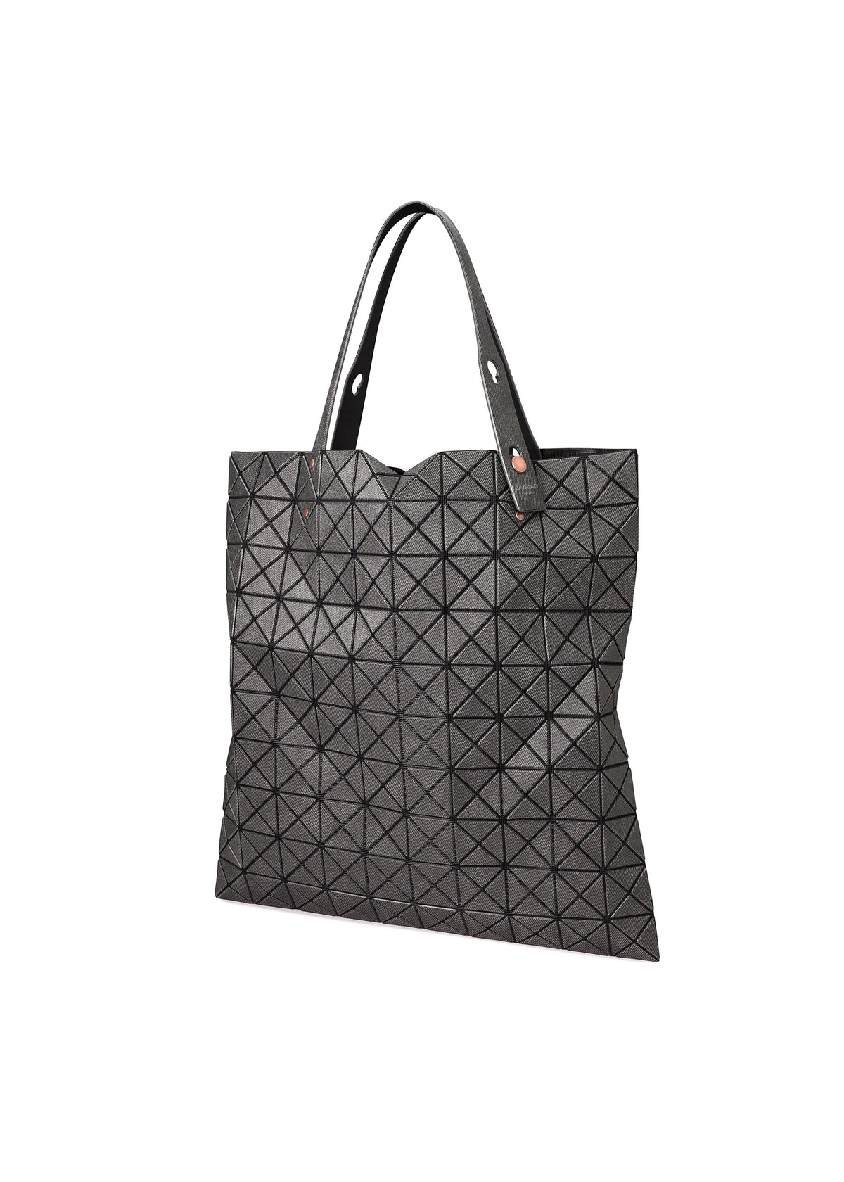 A detail shot of the BAO BAO ISSEY MIYAKE PRISM DENIM tote bag.