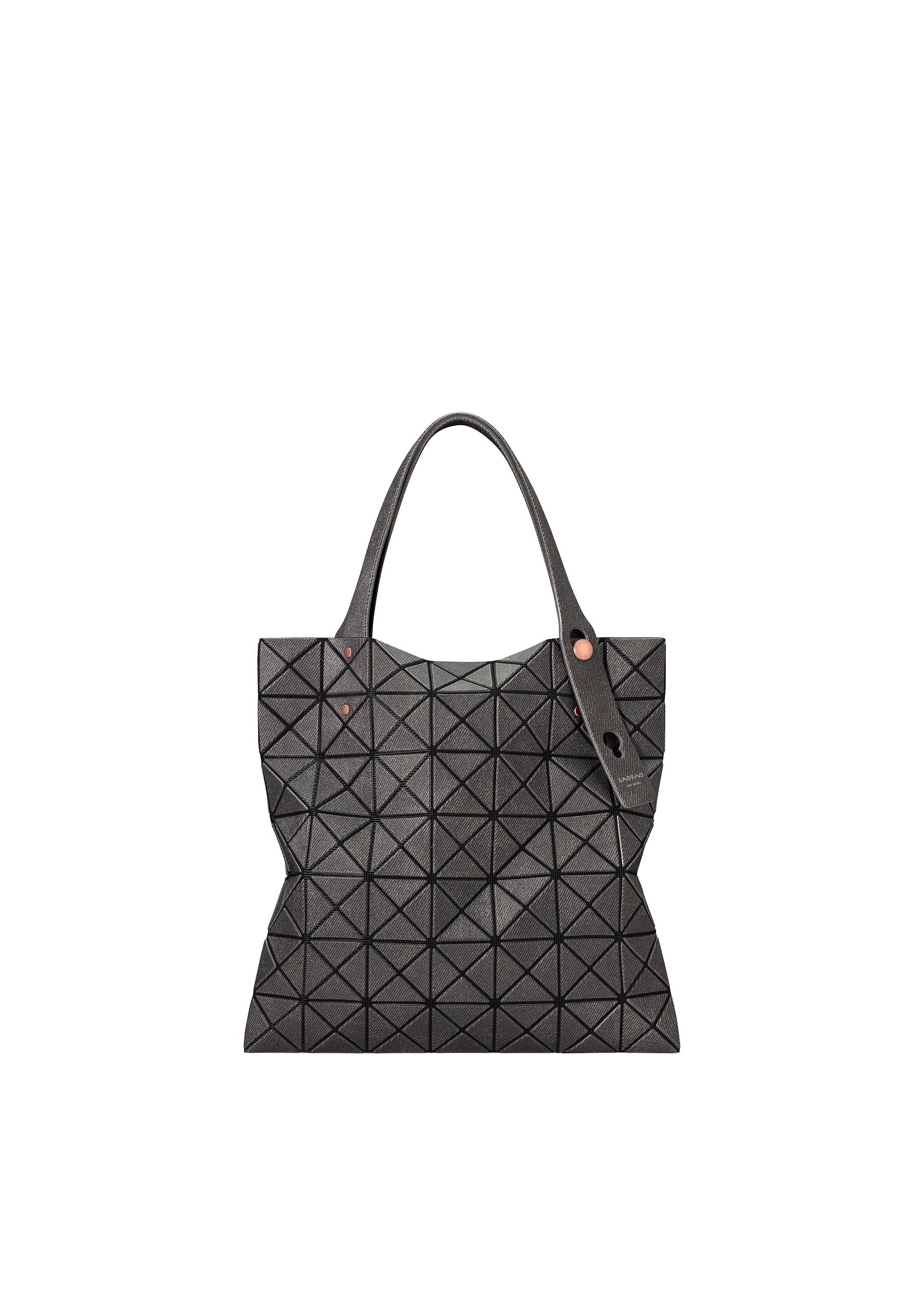 A product shot of the BAO BAO ISSEY MIYAKE PRISM DENIM tote bag in black.