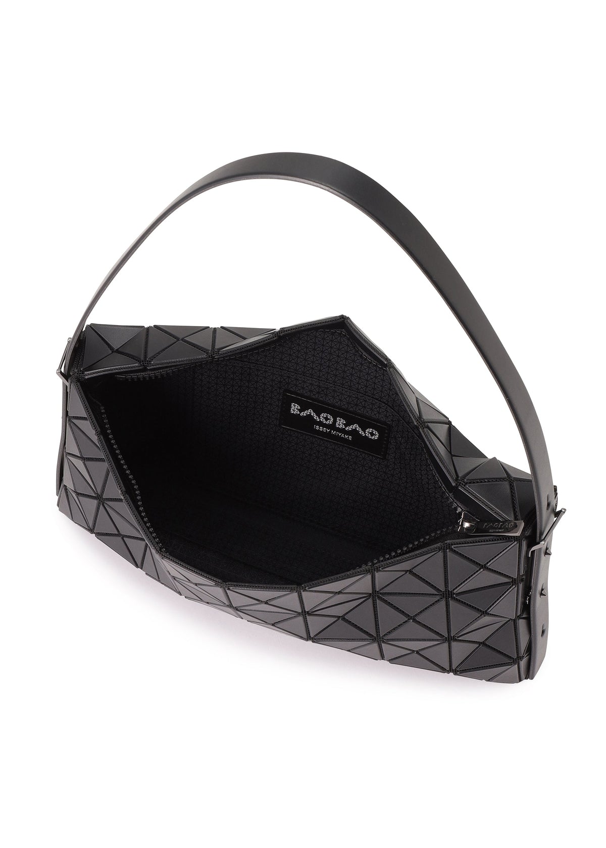 A detail shot of the BAO BAO ISSEY MIYAKE OBLONG shoulder bag.