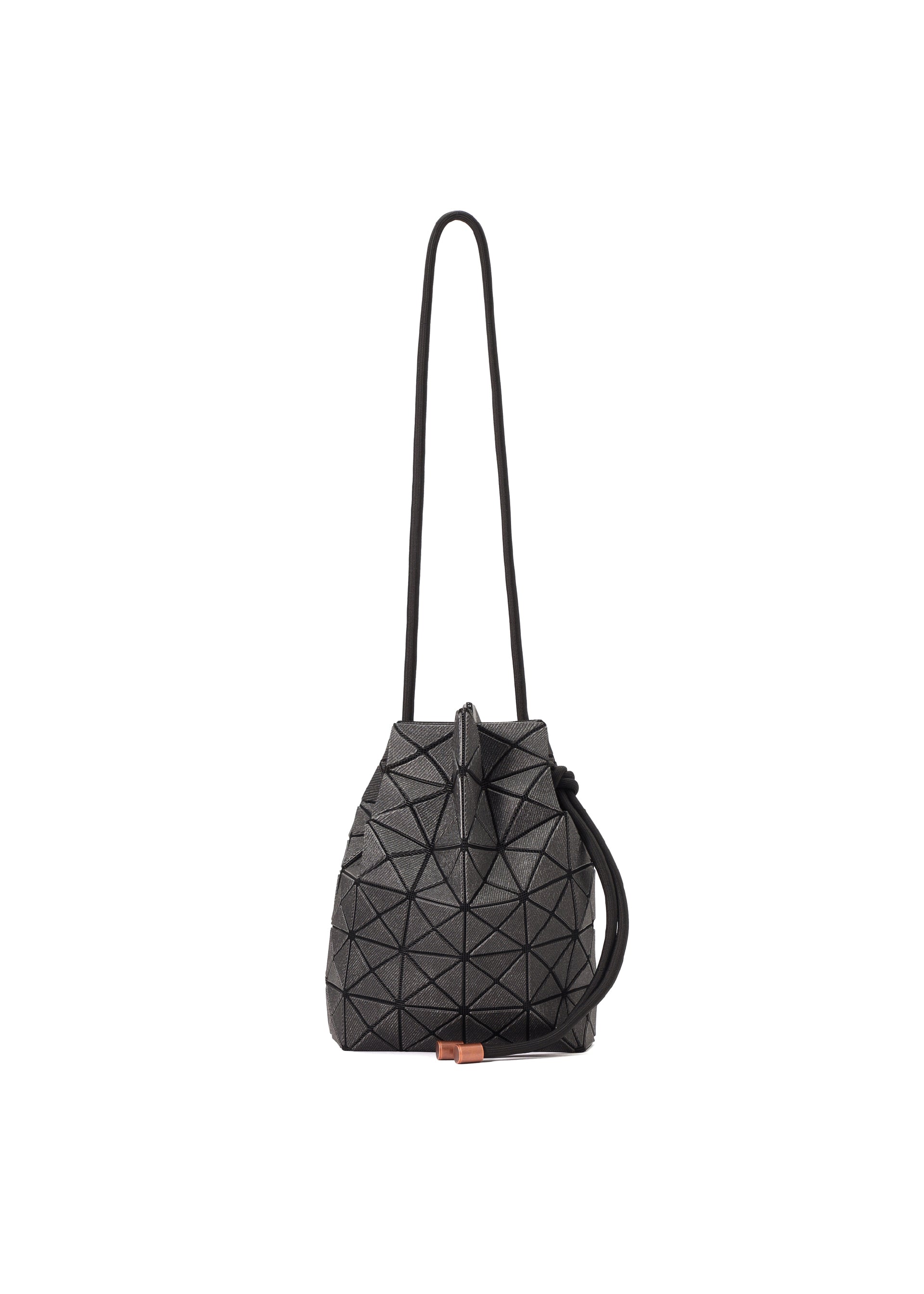 A product shot of the BAO BAO ISSEY MIYAKE WRING DENIM shoulder bag in black.