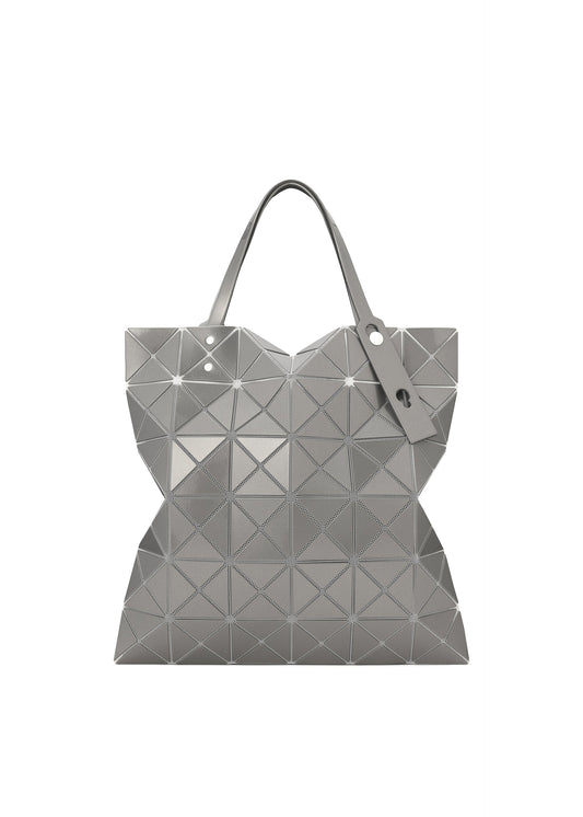 A product shot of the BAOBAO ISSEY MIYAKE LUCENT FLAP tote bag(6*6) in special white (09), recurring_style.