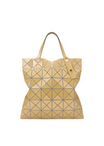 A product shot of the BAOBAO ISSEY MIYAKE LUCENT FLAP tote bag(6*6) in yellow (57), recurring_style.