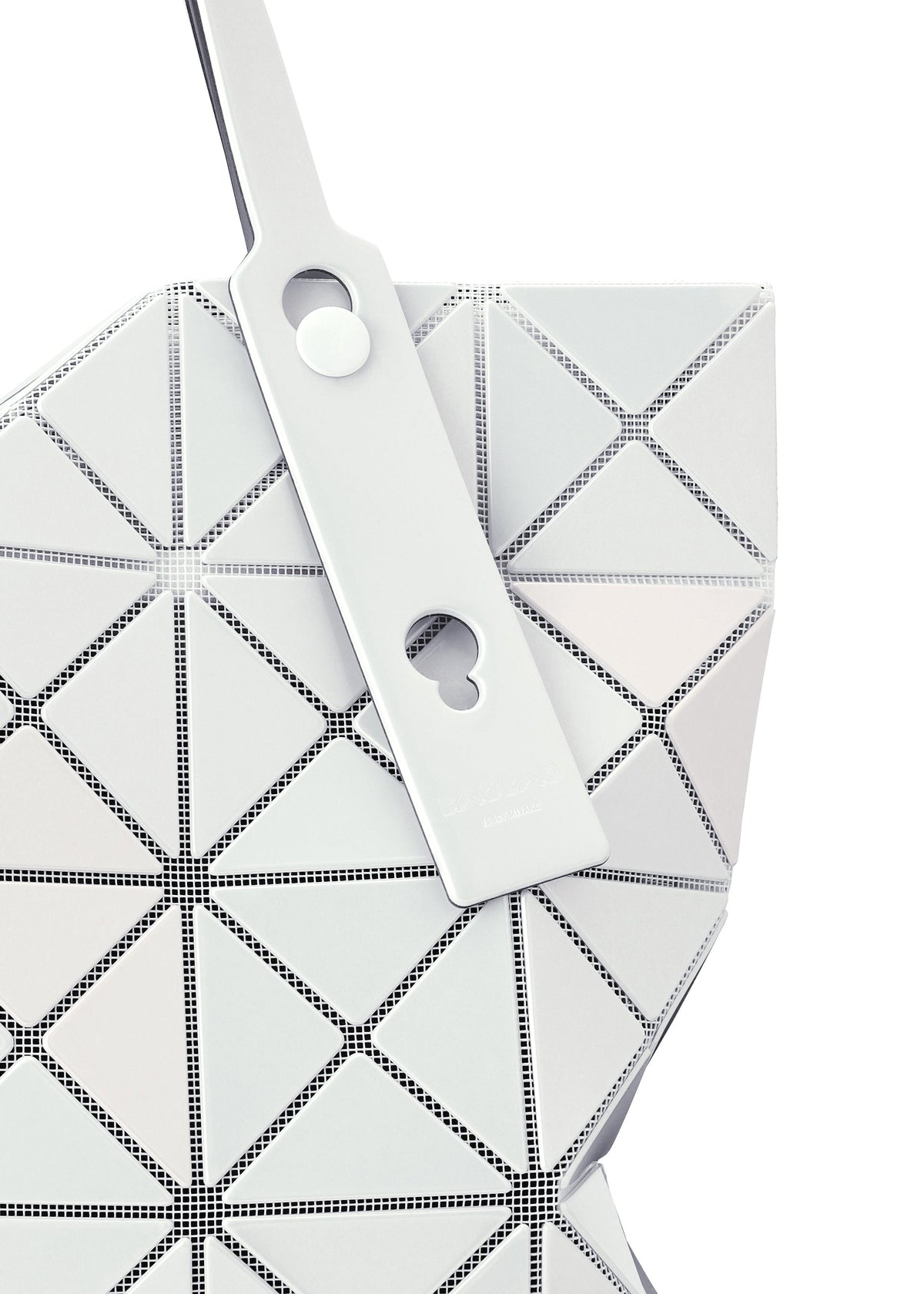 A detail shot of the BAOBAO ISSEY MIYAKE LUCENT FLAP tote bag(6*6).