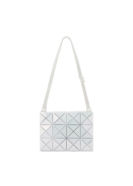 A product shot of the BAOBAO ISSEY MIYAKE LUCENT FLAP shoulder bag(3*4) in special white (03), recurring_style.
