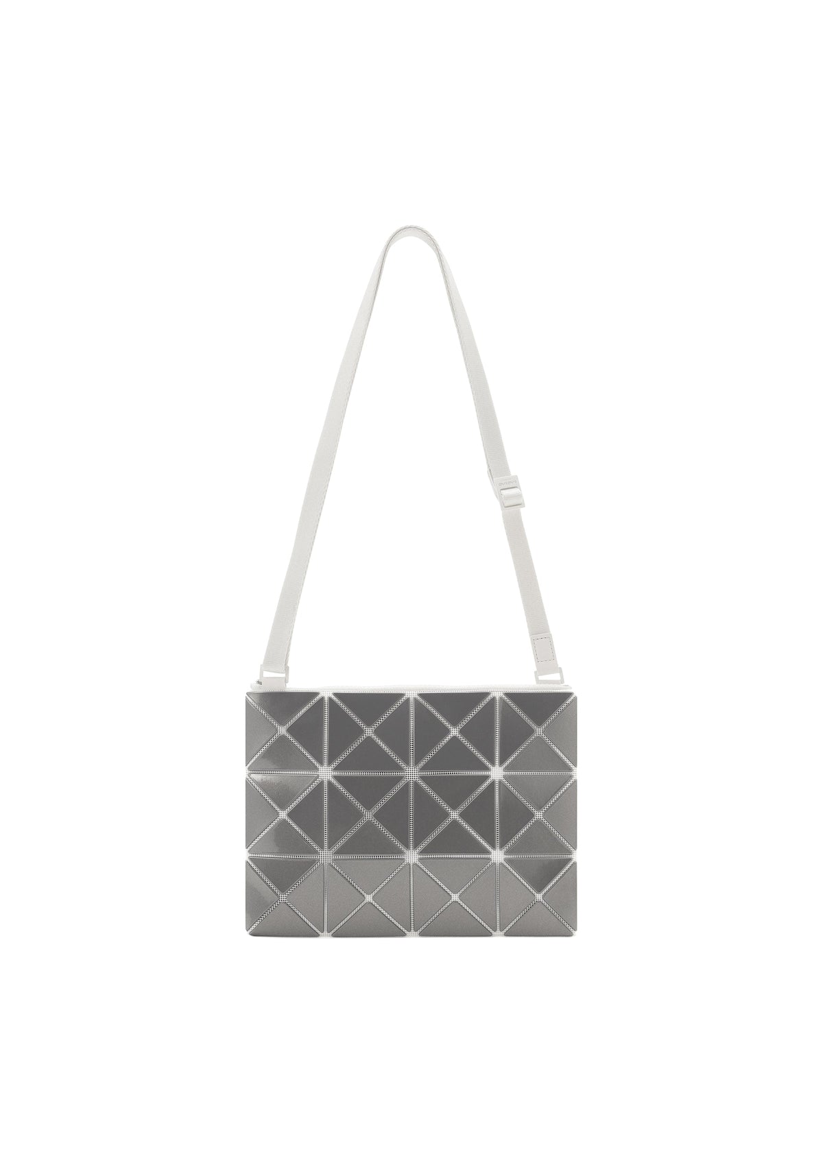 A product shot of the BAOBAO ISSEY MIYAKE LUCENT FLAP shoulder bag(3*4) in special white (09), recurring_style.