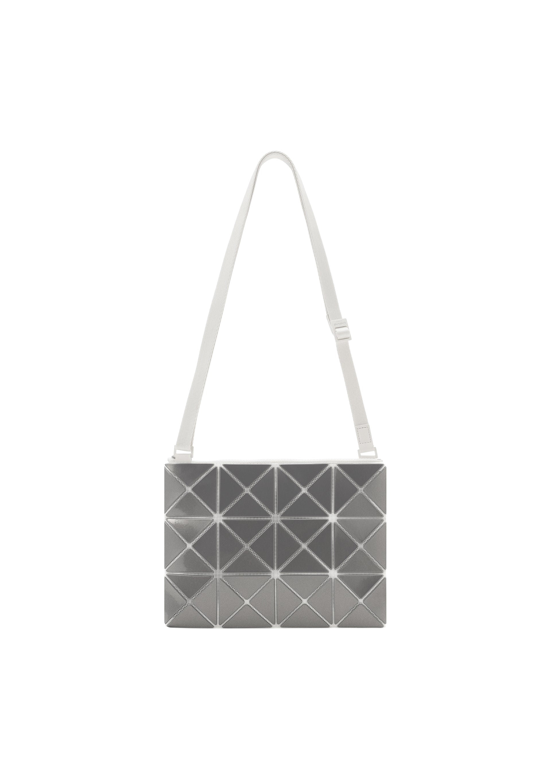 A product shot of the BAOBAO ISSEY MIYAKE LUCENT FLAP shoulder bag(3*4) in special white (09), recurring_style.