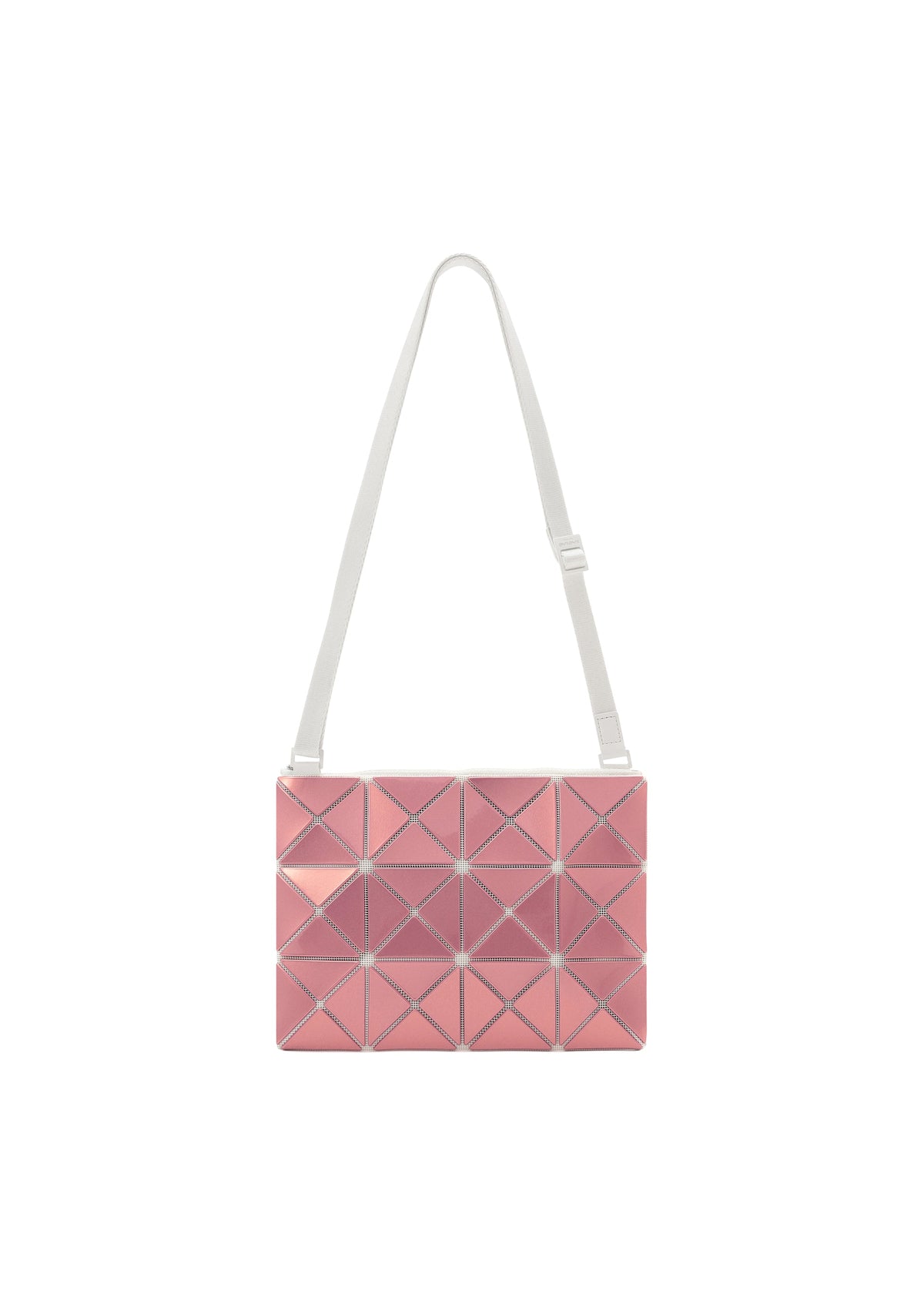 A product shot of the BAOBAO ISSEY MIYAKE LUCENT FLAP shoulder bag(3*4) in red (27), recurring_style.