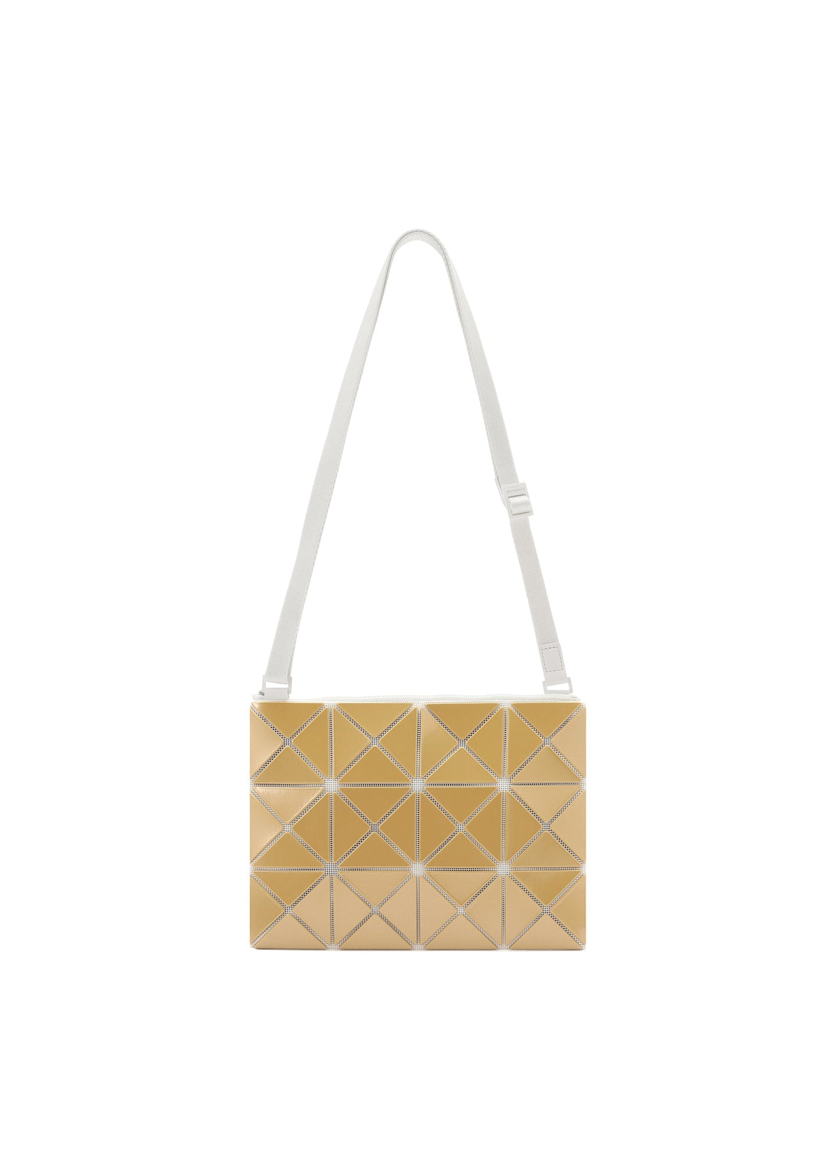 A product shot of the BAOBAO ISSEY MIYAKE LUCENT FLAP shoulder bag(3*4) in yellow (57), recurring_style.