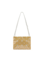 A product shot of the BAOBAO ISSEY MIYAKE LUCENT FLAP shoulder bag(3*4) in yellow (57), recurring_style.