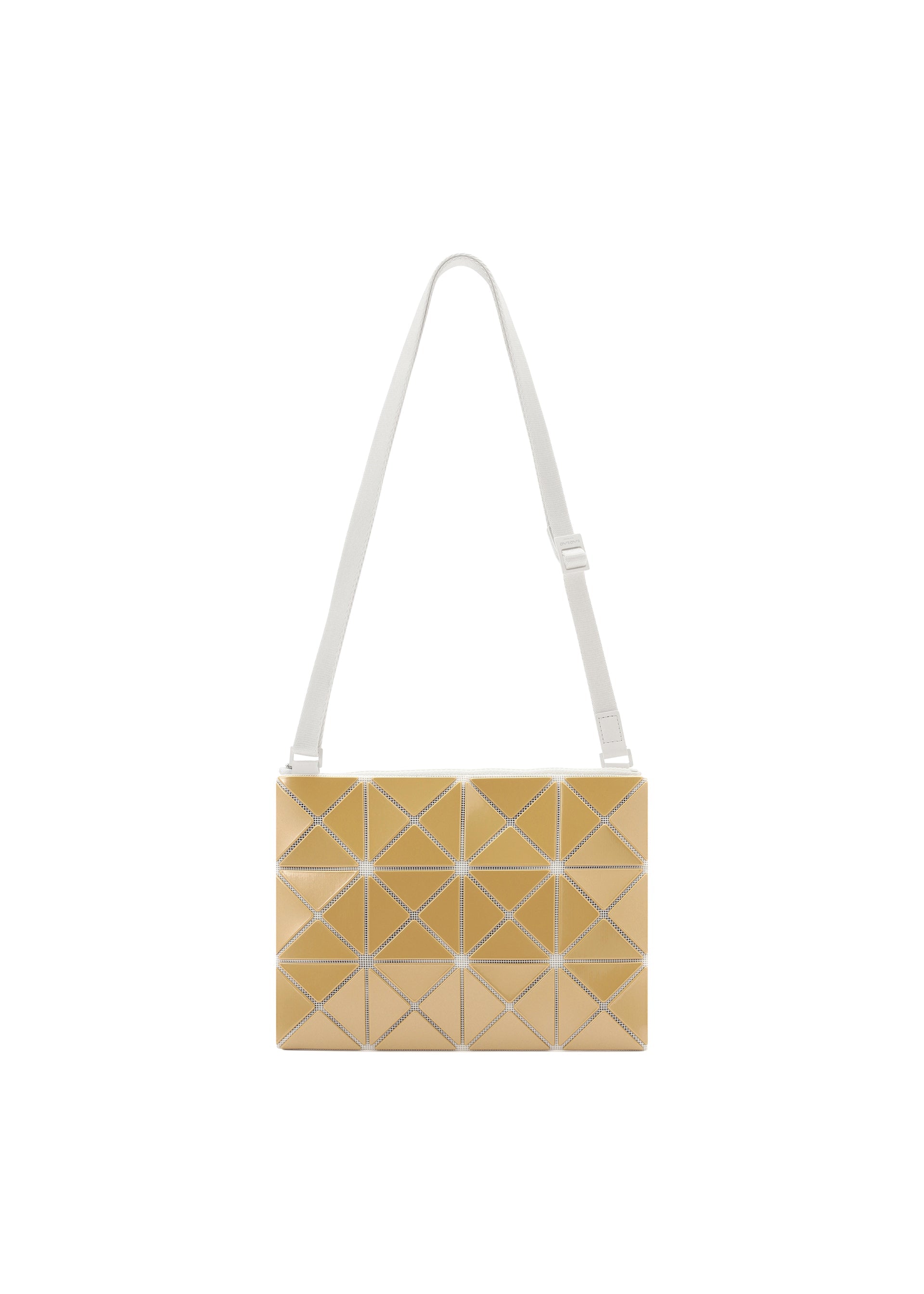 A product shot of the BAOBAO ISSEY MIYAKE LUCENT FLAP shoulder bag(3*4) in yellow (57), recurring_style.