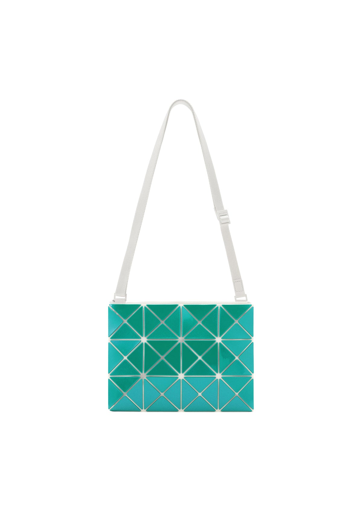 A product shot of the BAOBAO ISSEY MIYAKE LUCENT FLAP shoulder bag(3*4) in green (64), recurring_style.