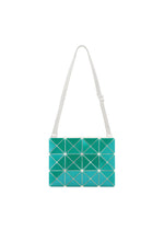 A product shot of the BAOBAO ISSEY MIYAKE LUCENT FLAP shoulder bag(3*4) in green (64), recurring_style.