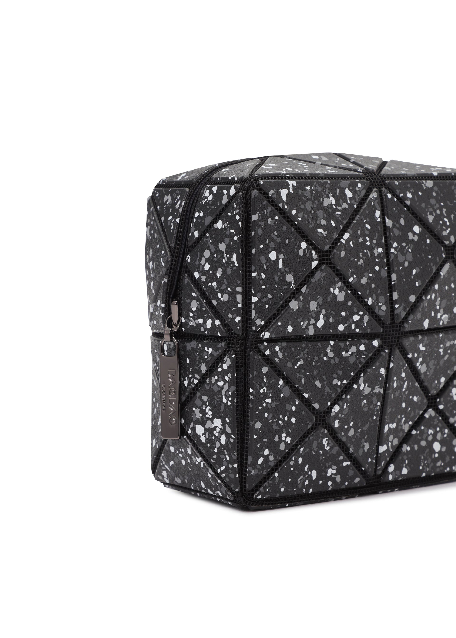 A detail shot of the BAOBAO ISSEY MIYAKE WEEKENDERM pouch.