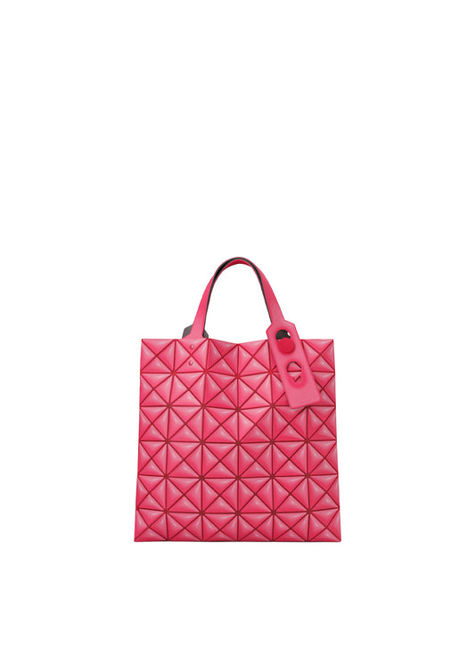 A product shot of the BAO BAO ISSEY MIYAKE MINIATURE tote bag in cherry pink.