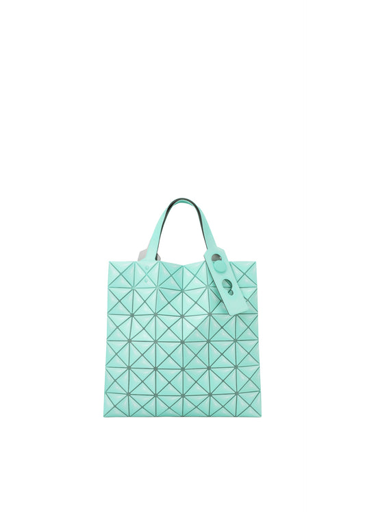 A product shot of the BAO BAO ISSEY MIYAKE MINIATURE tote bag in mint green.