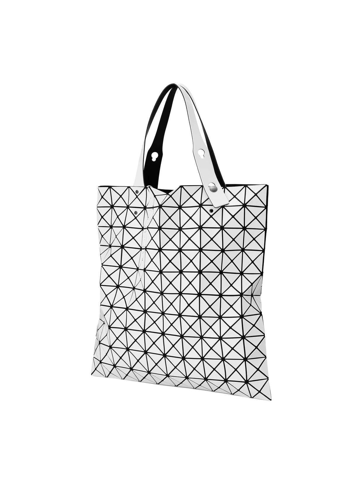 A detail shot of the BAO BAO ISSEY MIYAKE PRISM tote bag.