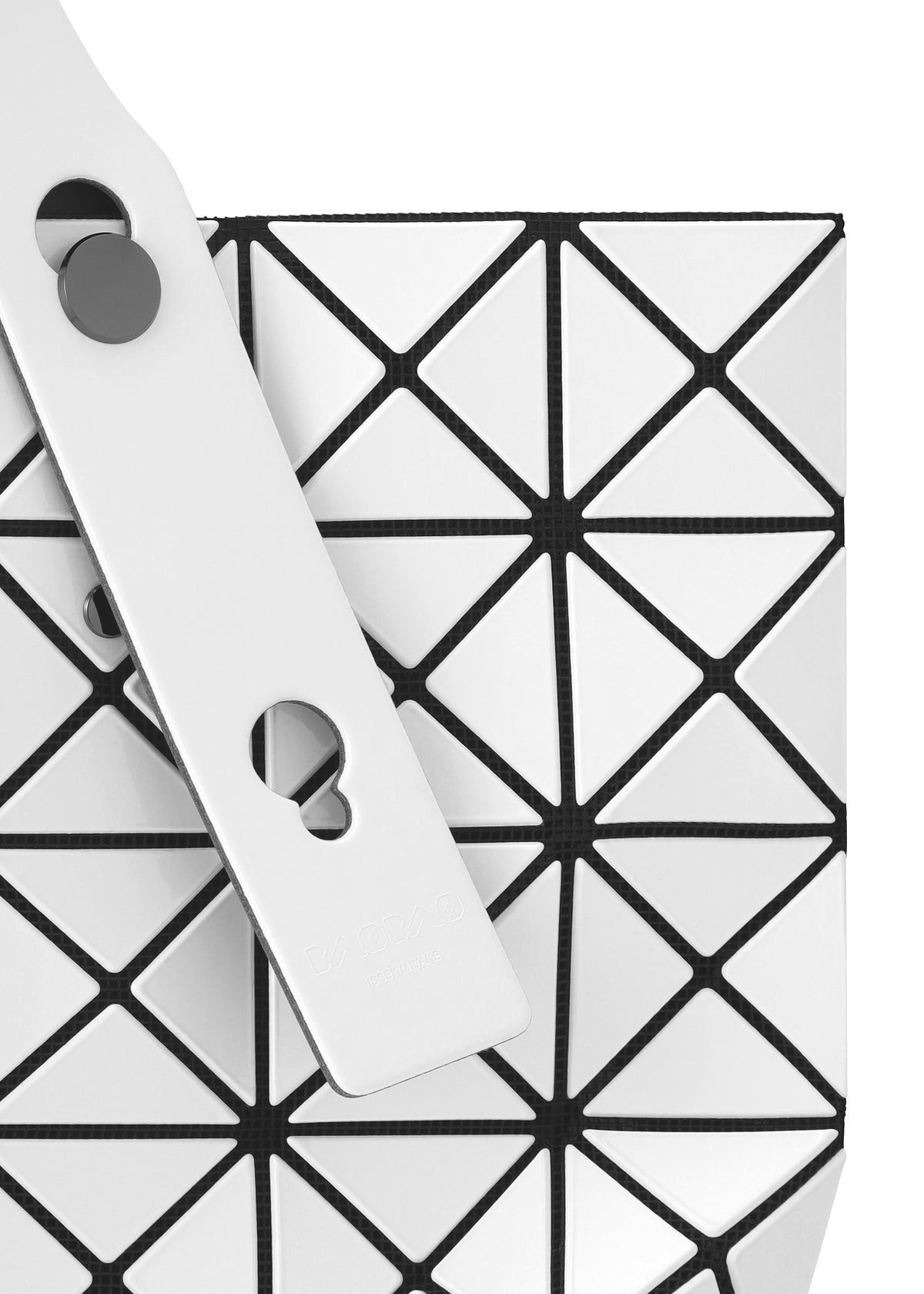A detail shot of the BAO BAO ISSEY MIYAKE PRISM tote bag.