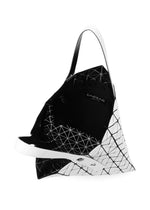 A detail shot of the BAO BAO ISSEY MIYAKE PRISM tote bag.