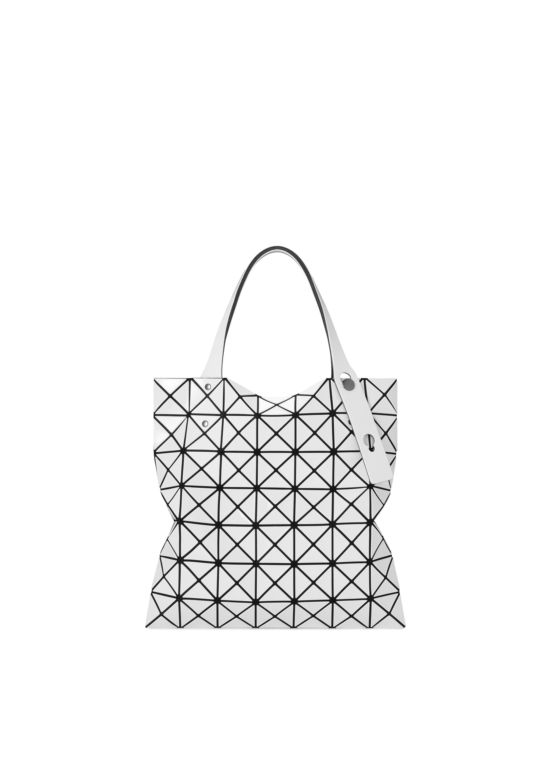 A product shot of the BAO BAO ISSEY MIYAKE PRISM tote bag in white.