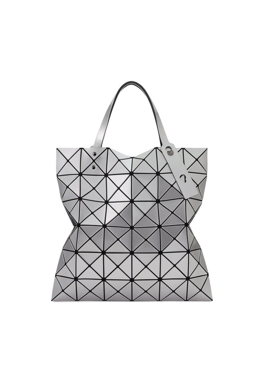 A product shot of the BAO BAO ISSEY MIYAKE LUCENT tote bag in silver.