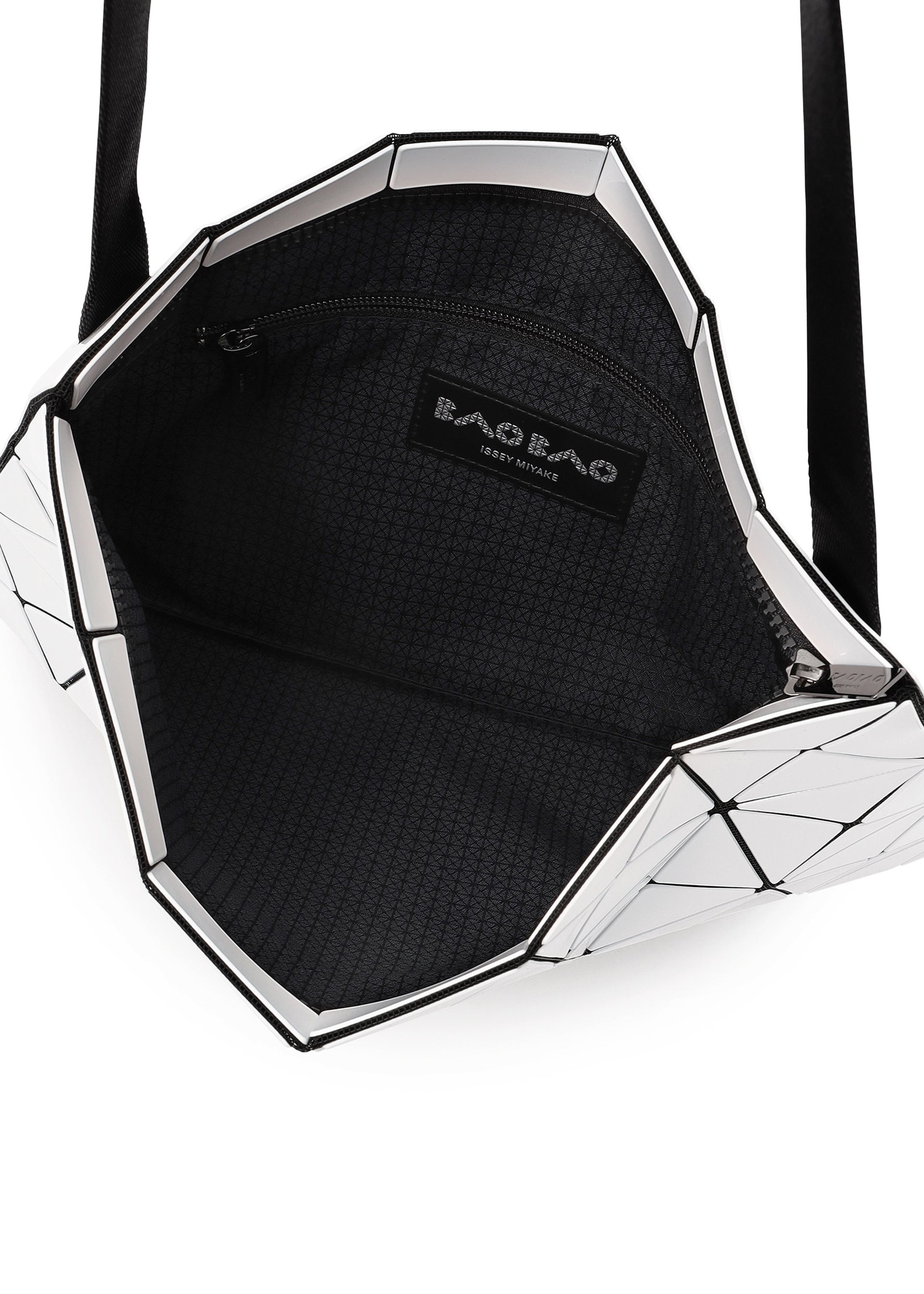 A detail shot of the BAO BAO ISSEY MIYAKE LUCENT shoulder bag.