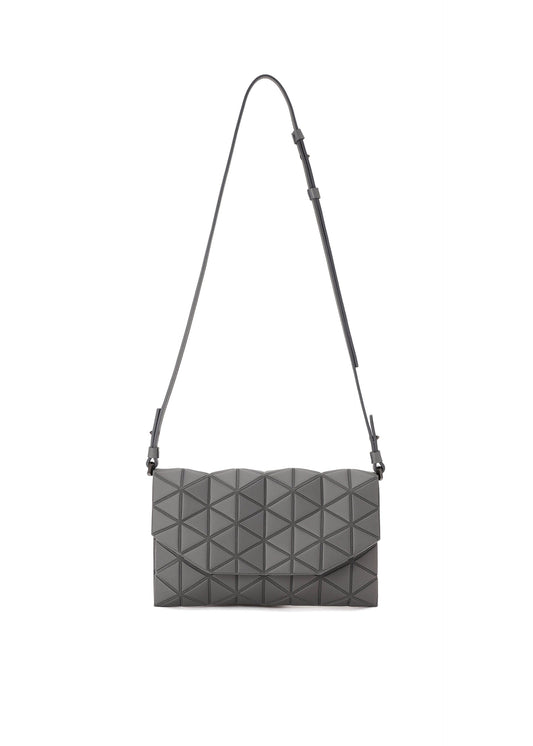 A product shot of the BAO BAO ISSEY MIYAKE TONNEAU MATTE shoulder bag in drak gray.