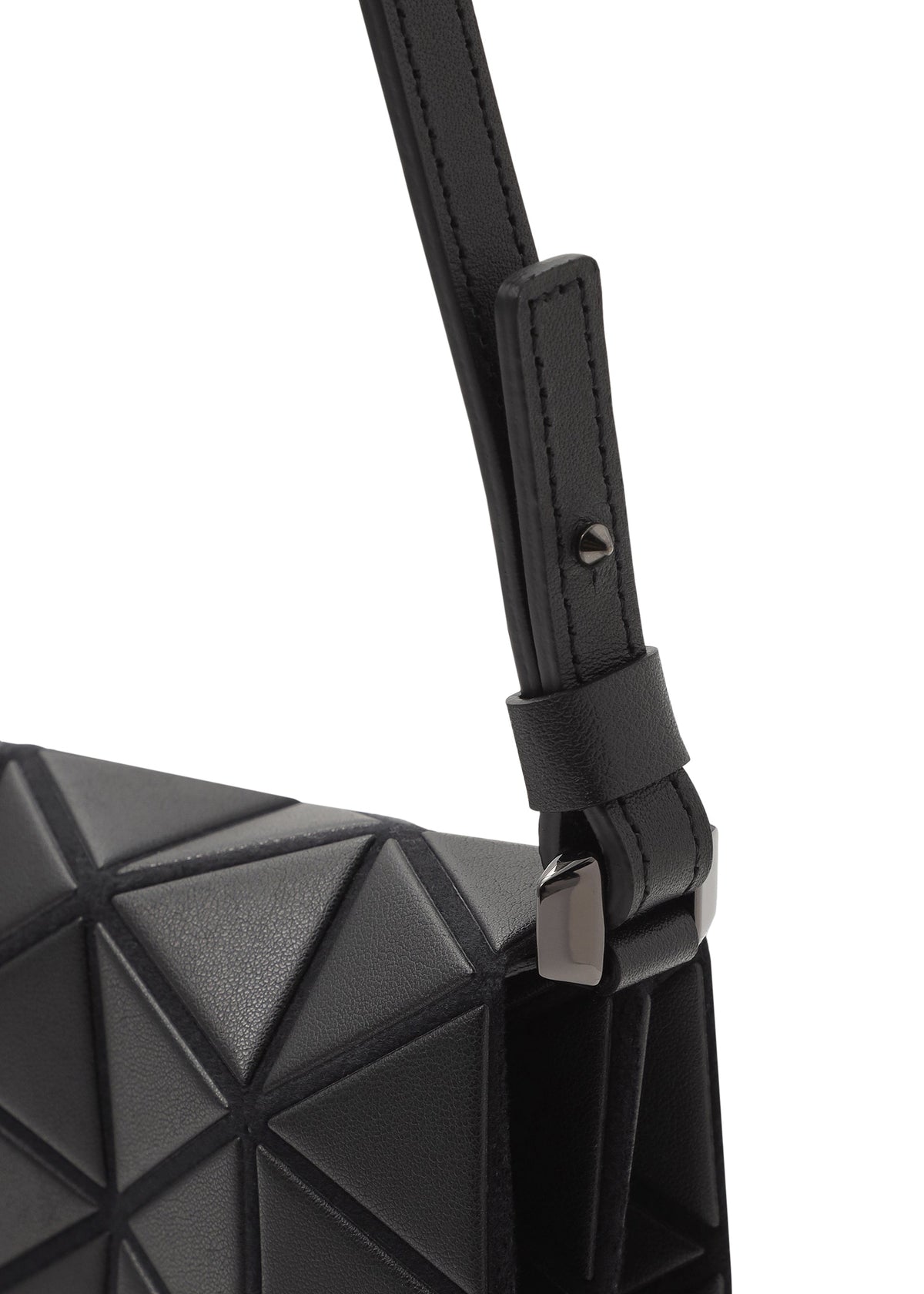 A detail shot of the BAO BAO ISSEY MIYAKE TONNEAU MATTE shoulder bag.