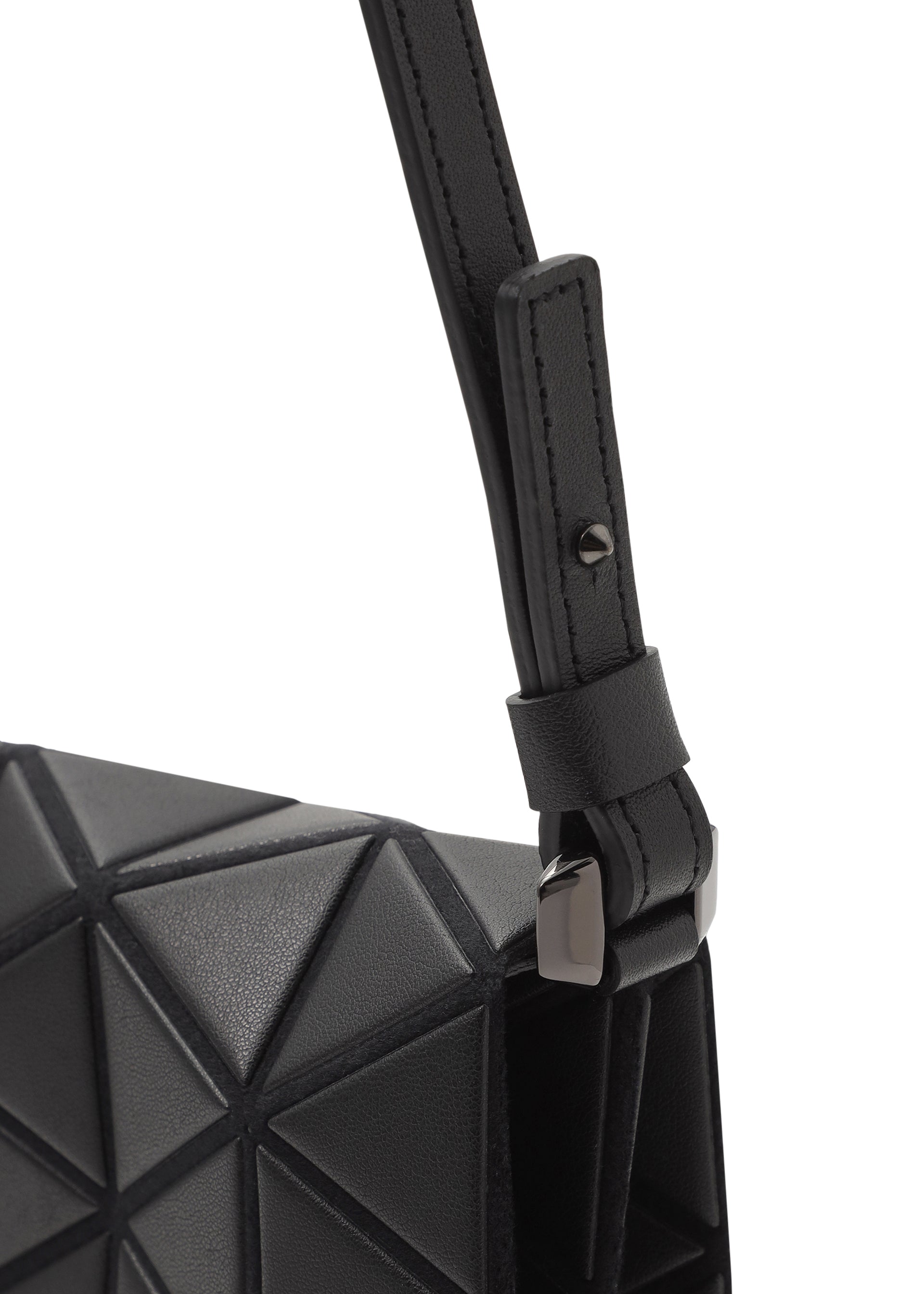 A detail shot of the BAO BAO ISSEY MIYAKE TONNEAU MATTE shoulder bag.