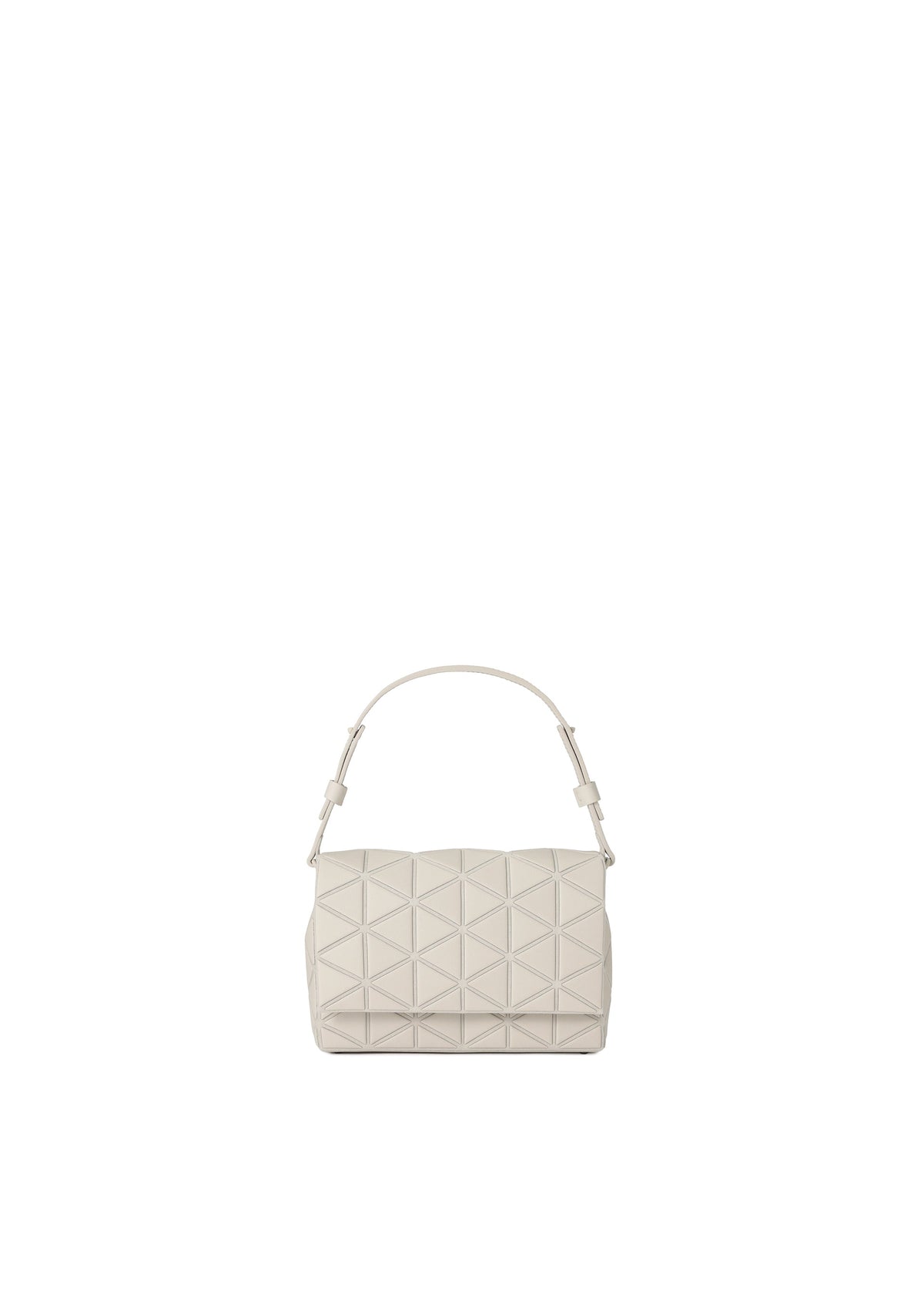 A product shot of the BAO BAO ISSEY MIYAKE FOSSETTE shoulder bag in beige.
