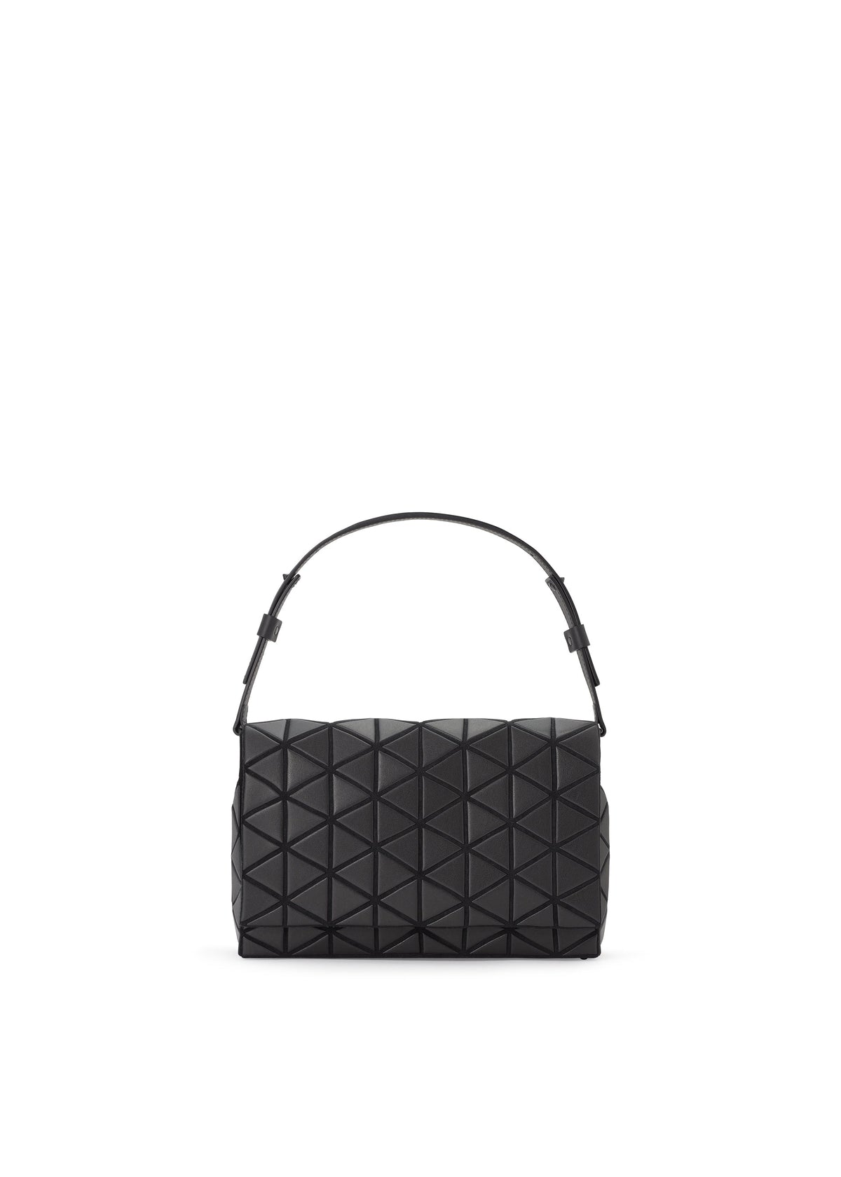 A product shot of the BAO BAO ISSEY MIYAKE FOSSETTE shoulder bag in matte black.