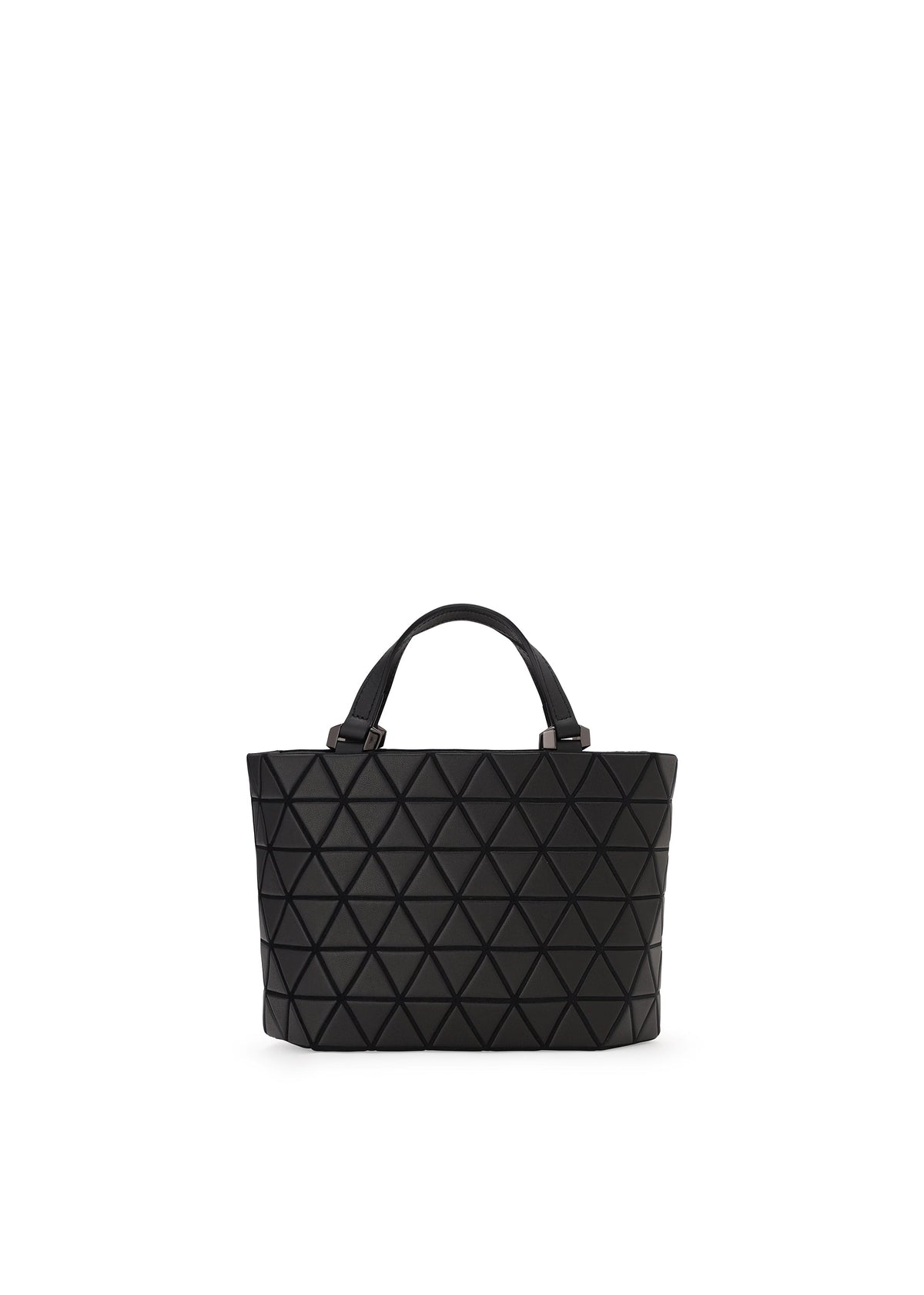 A product shot of the BAO BAO ISSEY MIYAKE CRYSTAL MATTE hand bag in matte black.