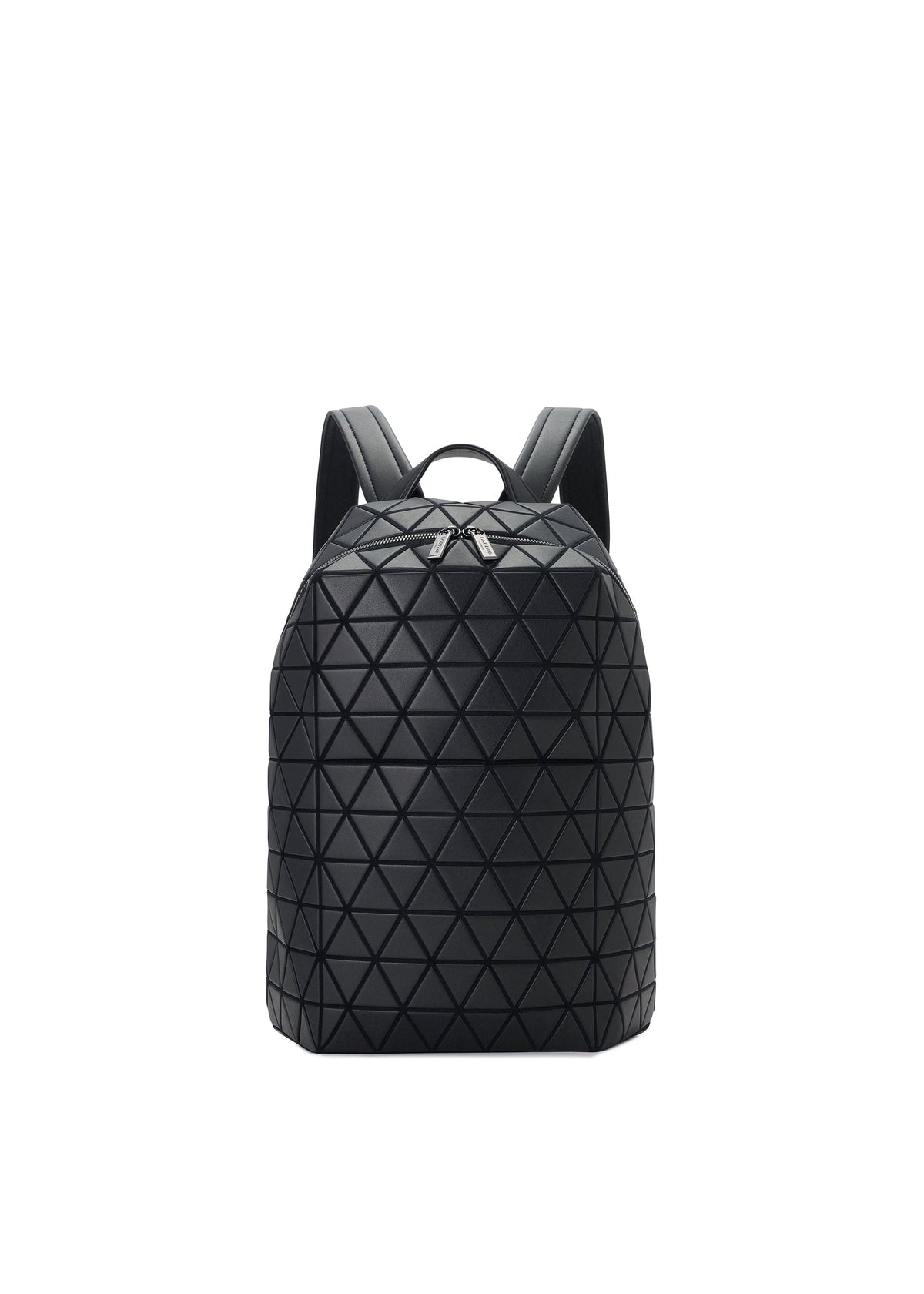 A product shot of the BAO BAO ISSEY MIYAKE HEXAGON backpack in matte black.