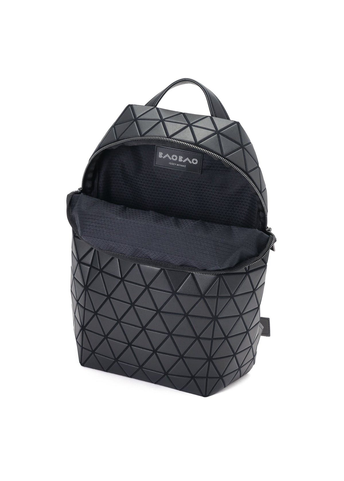 A detail shot of the BAO BAO ISSEY MIYAKE HEXAGON backpack.