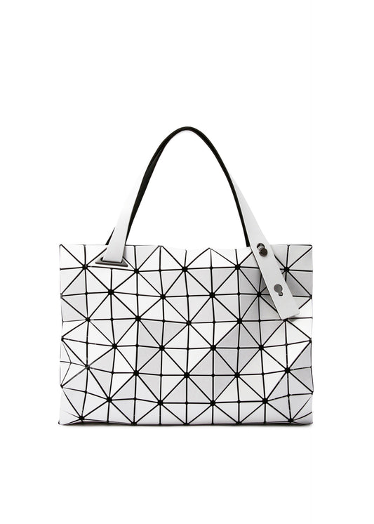 A product shot of the BAO BAO ISSEY MIYAKE CARTON hand bag in white.
