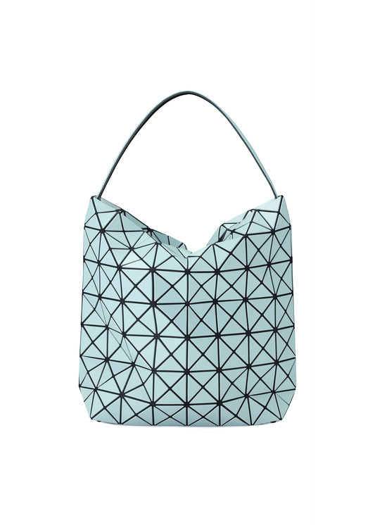 A product shot of the BAO BAO ISSEY MIYAKE VALLEY hand bag in aqua haze.