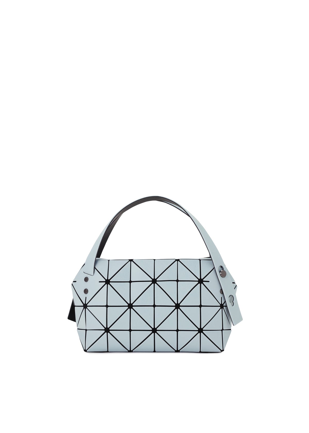 A product shot of the BAO BAO ISSEY MIYAKE BOSTON hand bag in sky blue.