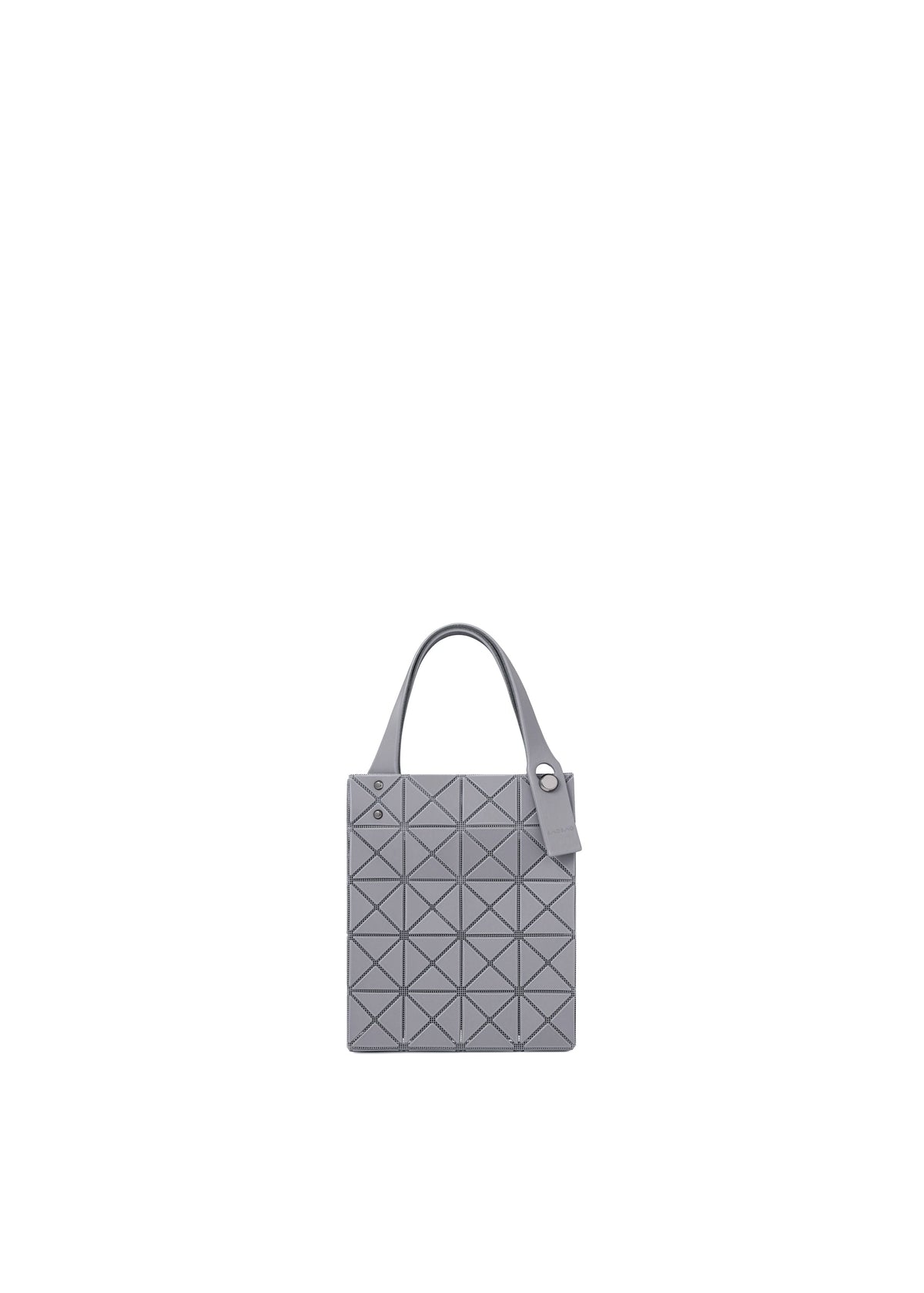 A product shot of the BAO BAO ISSEY MIYAKE PRISM PLUS tote bag in charcoal gray.