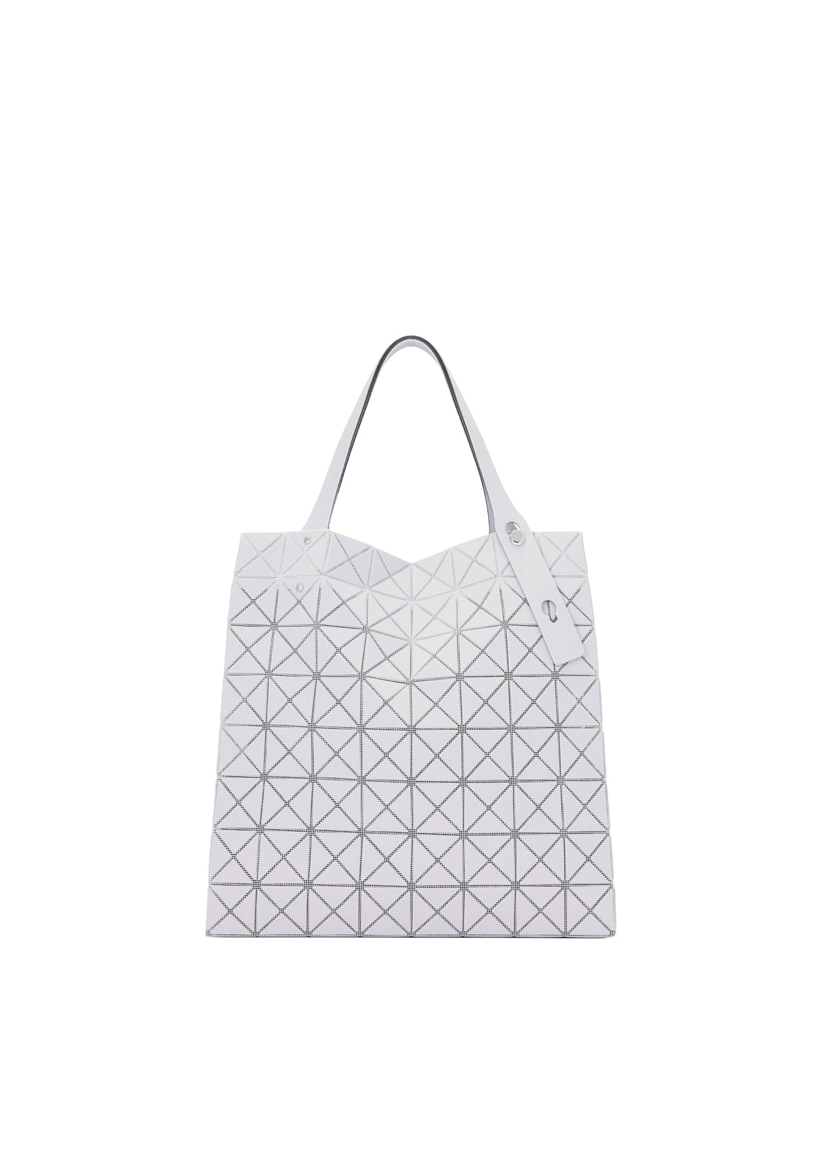 A product shot of the BAO BAO ISSEY MIYAKE PRISM PLUS tote bag in misty gray.